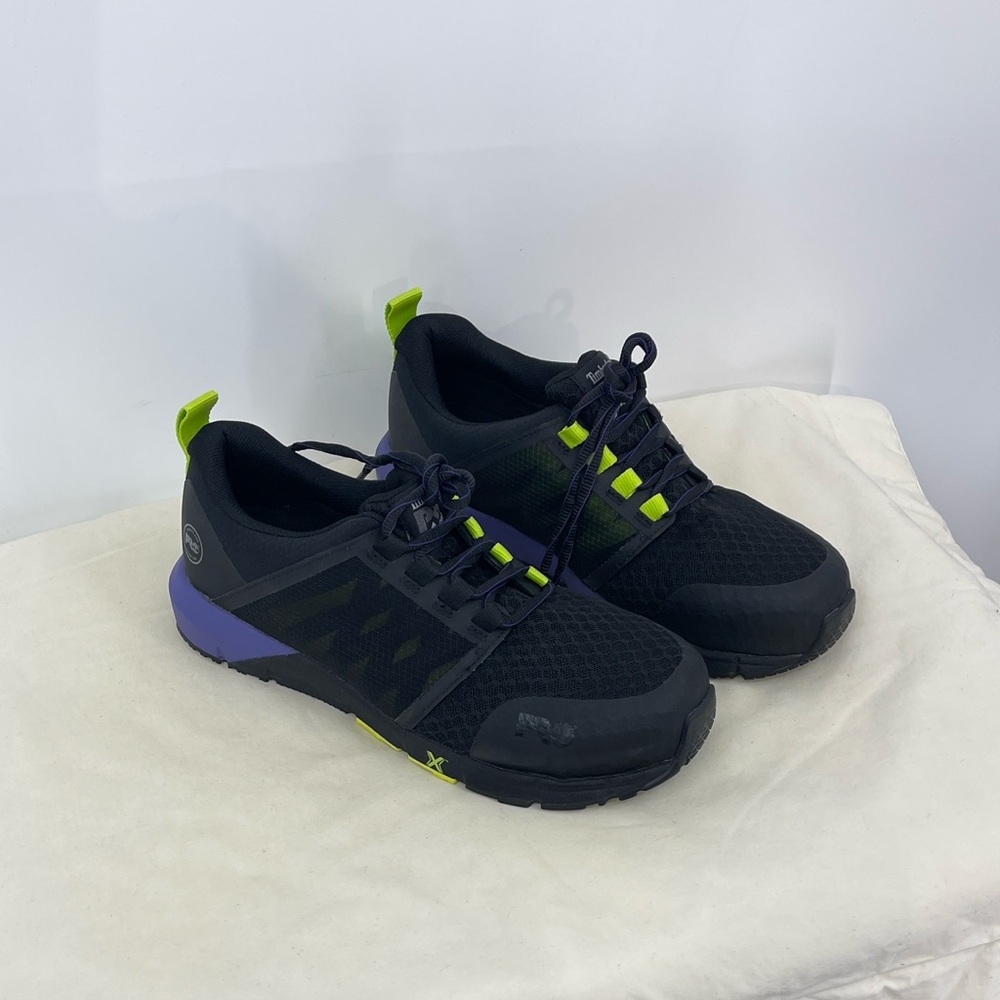 Timberland PRO Black PURPLE GREEN SNEAKERS COMPOSITE TOE SIZE 9M WOMENS